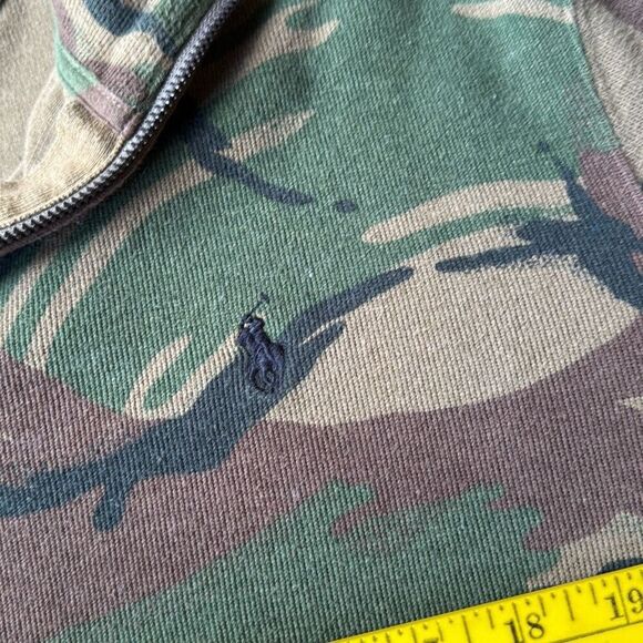 Polo Ralph Lauren men’s quarter zip sweater size medium camouflage green black b - Picture 9 of 9